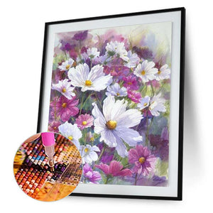 Fleurs de fleur - diamant rond complet - 30x40cm