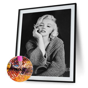 Marilyn monroe - diamant rond complet - 30x40cm