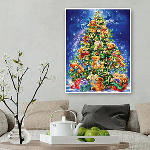 Arbre de Noël - diamant rond complet - 40x50cm