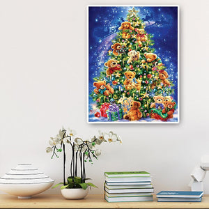 Arbre de Noël - diamant rond complet - 40x50cm