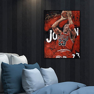 Joueur de basket-ball - diamant rond complet - 30x40cm