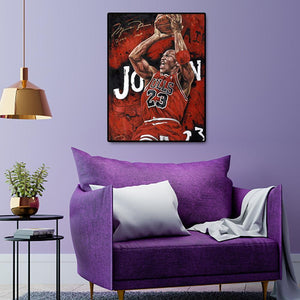 Joueur de basket-ball - diamant rond complet - 30x40cm