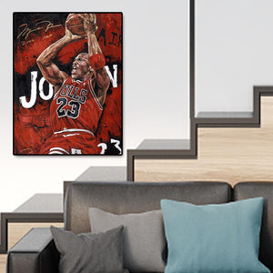 Joueur de basket-ball - diamant rond complet - 30x40cm