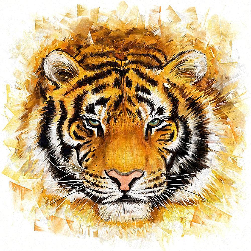 Tiger animal - diamant rond complet - 30x30cm