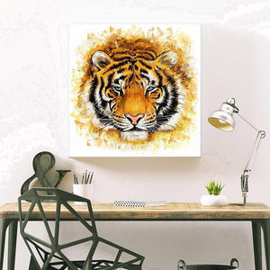 Tiger animal - diamant rond complet - 30x30cm