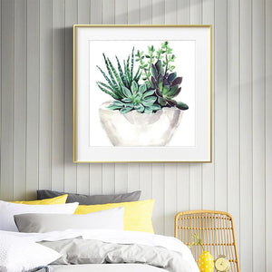 Plante succulente - diamant rond complet - 30x30cm