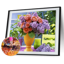 Charger l&#39;image dans la galerie, Chambre de fleurs - diamant rond complet - 40x30cm
