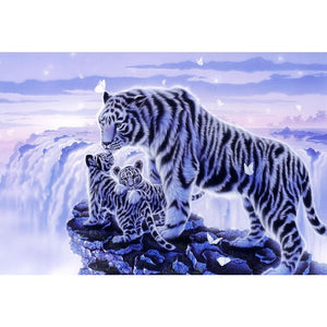 Tigre - diamant rond complet - 40x30cm
