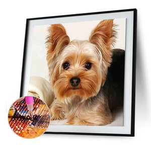 Animal de chien - diamant rond complet - 30x30cm