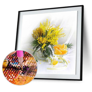 Fleurs - diamant rond complet - 30x30cm