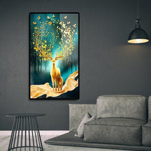 Charger l&#39;image dans la galerie, Cerf chanceux - diamant rond complet - 45x85cm
