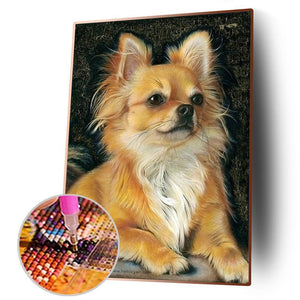 Perle de chien - diamant rond complet - 30x40cm