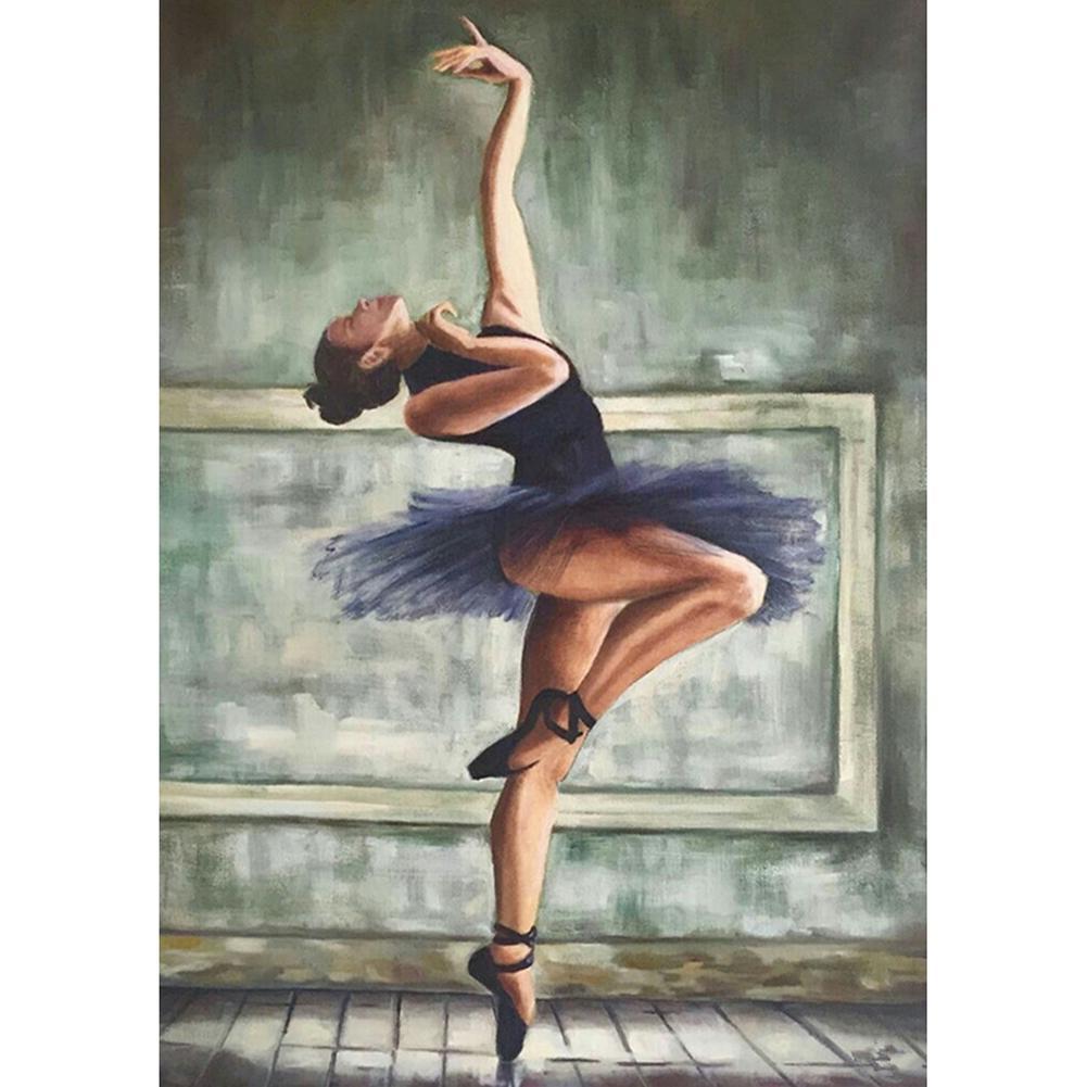 Fille de ballet - diamant rond complet - 30x40cm