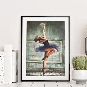 Fille de ballet - diamant rond complet - 30x40cm