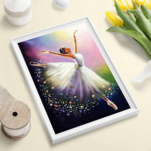 Fille de ballet - diamant rond complet - 30x40cm