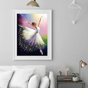 Fille de ballet - diamant rond complet - 30x40cm