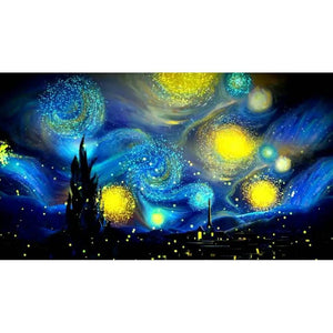 80x45cm ciel de nuit abstrait - diamant rond complet - 80x45cm