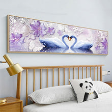 Charger l&#39;image dans la galerie, Swan love - diamant rond complet - 80x30cm
