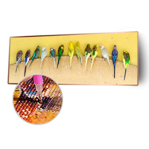 Oiseau - diamant rond complet - 80x30cm