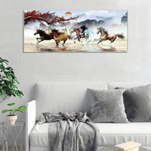 Charger l&#39;image dans la galerie, 100x50cm neuf chevaux de course - diamant rond complet - 100x50cm
