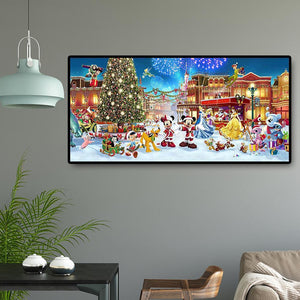 Parc de Noël noël xmas - diamant rond complet - 100x50cm