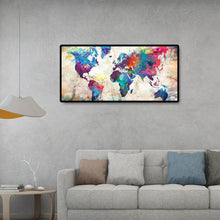 Charger l&#39;image dans la galerie, Carte du monde - diamant rond complet - 80x40cm
