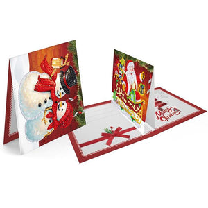 8 PIÈCES/ENSEMBLE 3D CARTES DE VOEUX DE NOËL PEINTURE AU DIAMANT