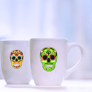 4pcs-Four Color Skull-Diamond Painting Autocollants