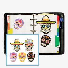 Charger l&#39;image dans la galerie, 5pcs-Five Color Skull-Diamond Painting Autocollants
