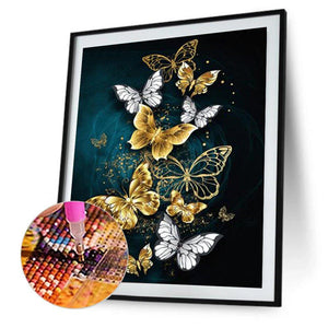 Papillon - Peinture Diamant Rond Complet 30 * 40cm