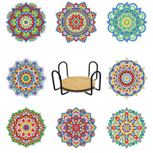 Charger l&#39;image dans la galerie, 8pcs/set +1 rack de stockage-Mandala-Bois Diamond Coaster
