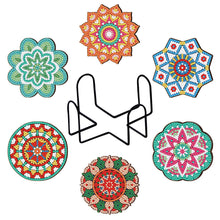 Charger l&#39;image dans la galerie, 8pcs/set +1 rack de stockage-Mandala-Bois Diamond Coaster
