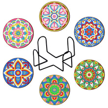 Charger l&#39;image dans la galerie, 8pcs/set +1 rack de stockage-Mandala-Bois Diamond Coaster
