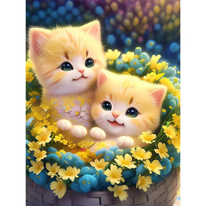 chat fleur-complet Diamond Painting-30x40cm