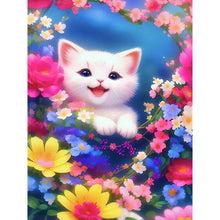 Charger l&#39;image dans la galerie, chat fleur-complet Diamond Painting-30x40cm
