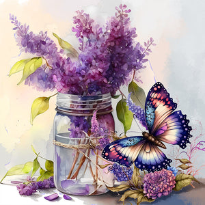 Lavender Butterfly-Full Diamond Painting-30x30cm