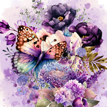 Charger l&#39;image dans la galerie, Lavender Butterfly-Full Diamond Painting-30x30cm
