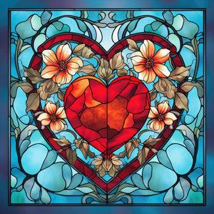 Sirène en Vitrail Heart-Full Round Diamond Painting-30x30cm