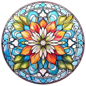 Sirène en Vitrail Flower-Full Round Diamond Painting-30x30cm