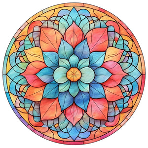 Sirène en Vitrail Flower-Full Round Diamond Painting-30x30cm