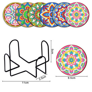 Mandala-Tasse sous-verre ronde en bois