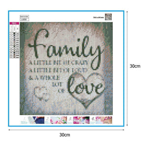 Famille - diamant rond complet - 30x30cm