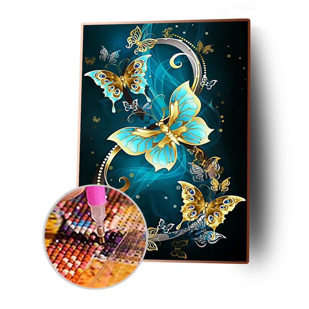 Peinture au diamant rond complet - Papillon