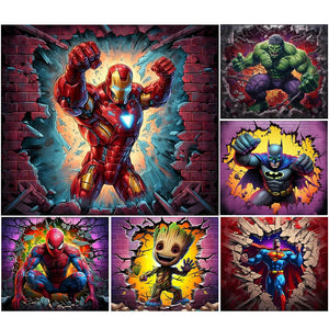 Marvel Héros-Peinture diamant ronde complète-40x35cm