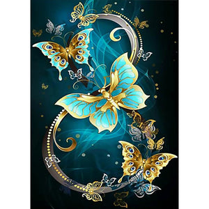 Peinture au diamant rond complet - Papillon