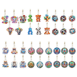 5/6Pcs/Set-Animal-Double Side Drill-Diamond Keychain